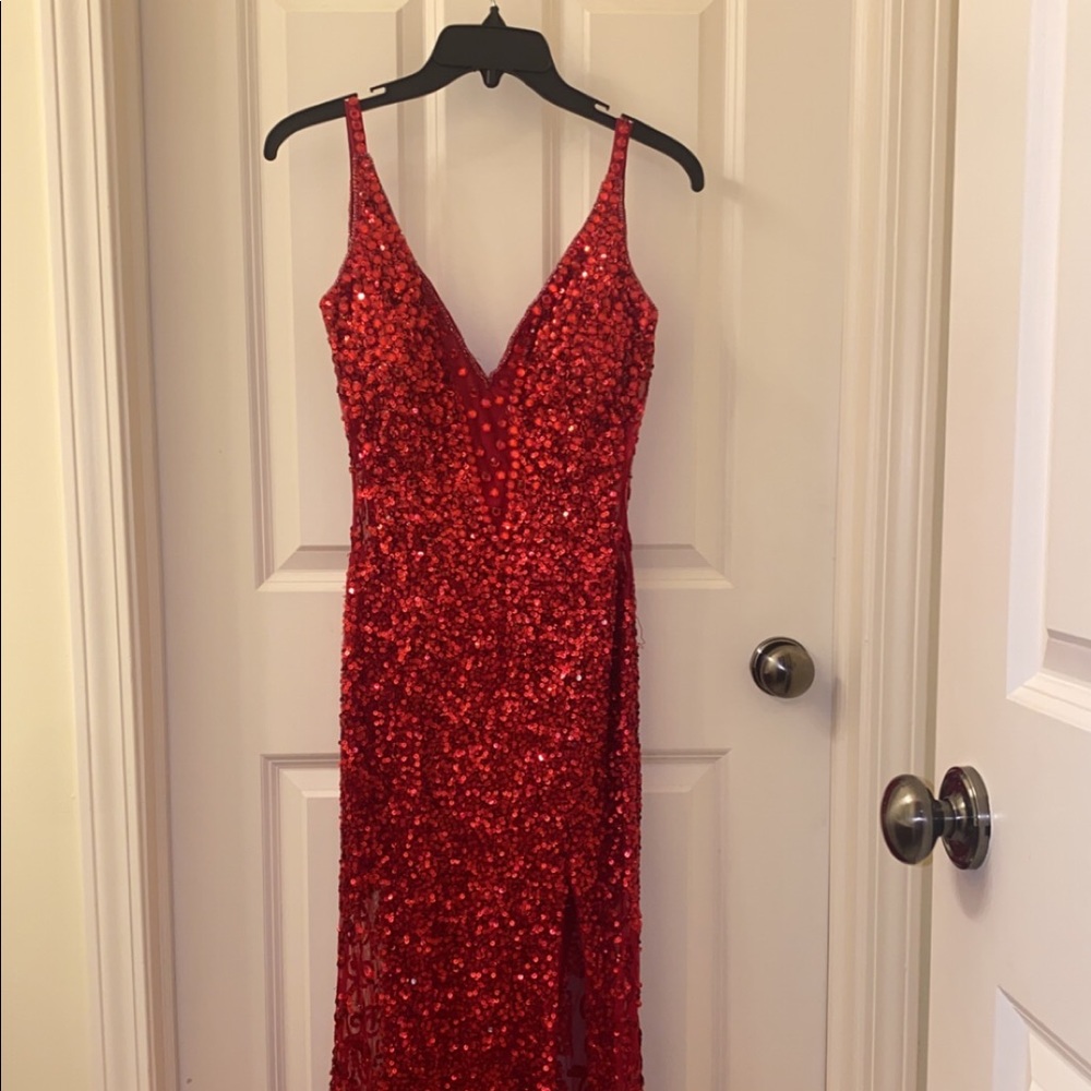 Primavera Red Bedazzled Dress - Size 4